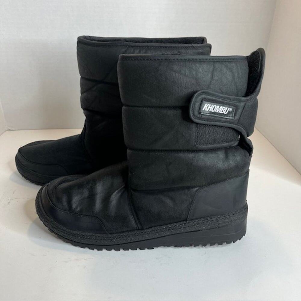 Khombu Trooper Fleece Lined Winter Snow Puffer Boots Black Size 10